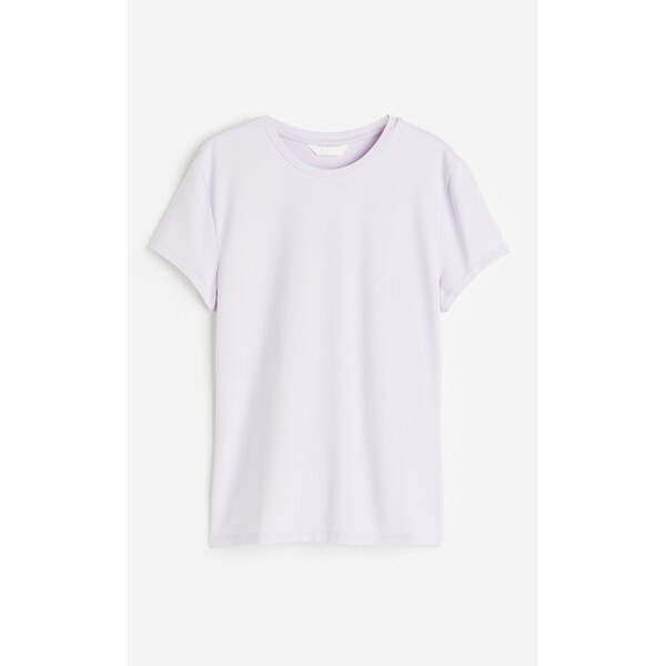 H&M Dopasowany T-shirt - Okrągły dekolt - Krótki rekaw - 1142908037 Liliowy