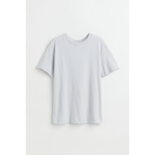 H&M Bawełniany T-shirt - 0963662096 Jasny szaroniebieski