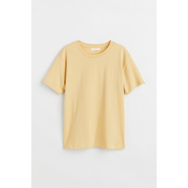 H&M Bawełniany T-shirt - 0963662096 Jasnożółty