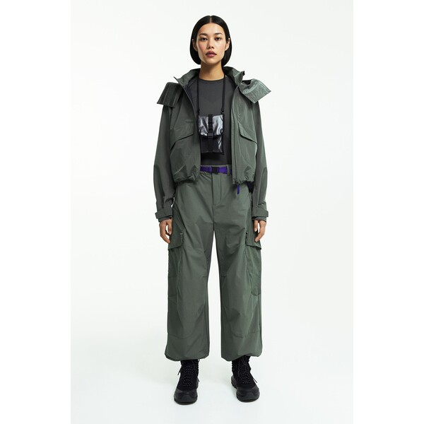 H&M Outdoorowe spodnie spadochronowe - 1164475002 Ciemna zieleń khaki