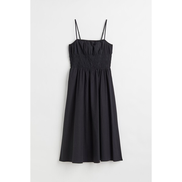 H&M Sukienka z elastycznym marszczeniem - Bez rękawów - Midi - 1062588002 Black