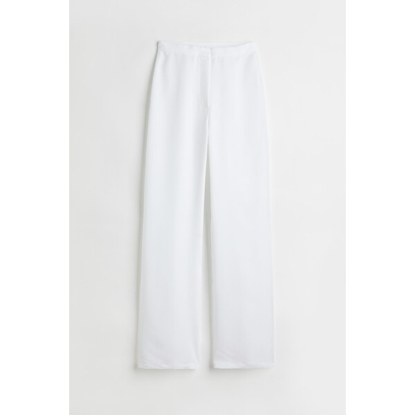 H&M Eleganckie spodnie z wysoką talią - Wysoka talia - Długa - 1079702002 White