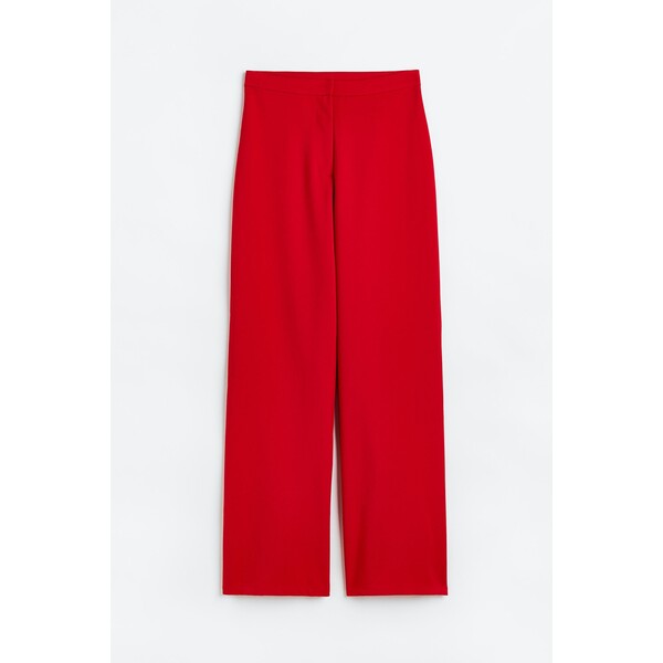 H&M Eleganckie spodnie z wysoką talią - Wysoka talia - Długa - 1079702002 Czerwony