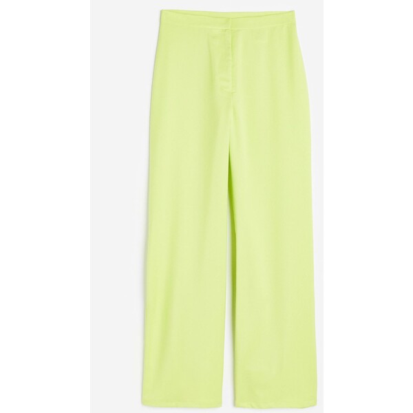 H&M Eleganckie spodnie z wysoką talią - Wysoka talia - Długa - 1079702002 Neonowozielony