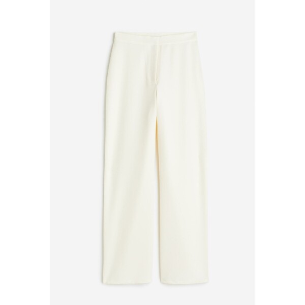 H&M Eleganckie spodnie z wysoką talią - Wysoka talia - Długa - 1079702002 Kremowy