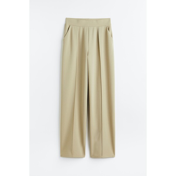 H&M Eleganckie spodnie z wysoką talią - Wysoka talia - Długa - 1091186011 Beżowy