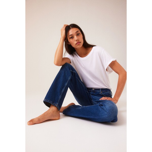 H&M Straight Low Jeans - 1166881002 Niebieski denim