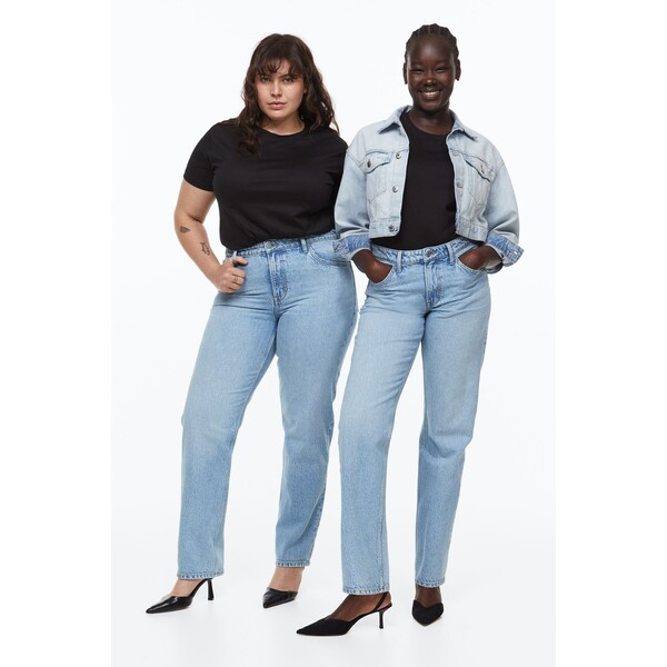 H&M Straight Regular Jeans - 1105593013 Jasnoniebieski denim