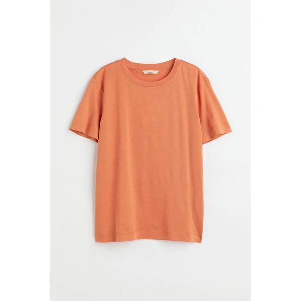 H&M T-shirt z domieszką jedwabiu - 0776746016 Rdzawopomarańczowy