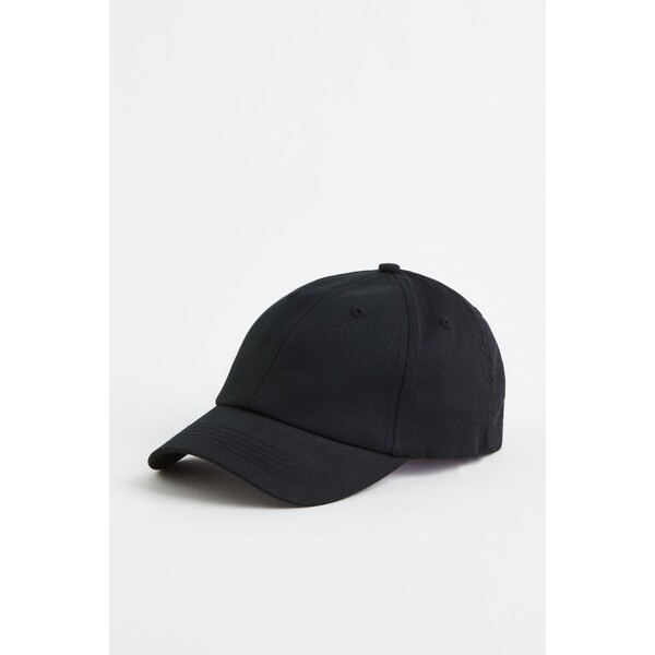 H&M Bawełniana czapka z daszkiem - 0710695032 Czarny