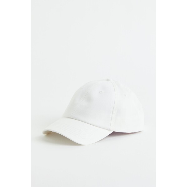 H&M Bawełniana czapka z daszkiem - 0710695040 Biały