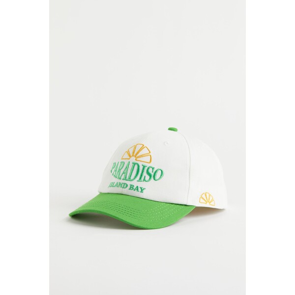 H&M Bawełniana czapka z daszkiem - 0710695040 Zielony/Paradiso