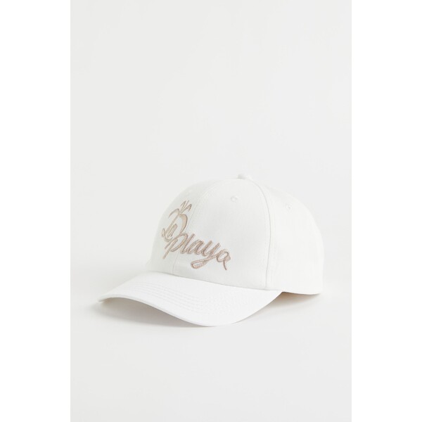 H&M Bawełniana czapka z daszkiem - 0710695040 Biały/La Playa