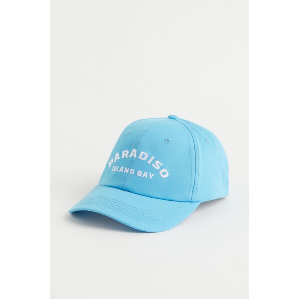 H&M Bawełniana czapka z daszkiem - 0710695040 Niebieski/Paradiso