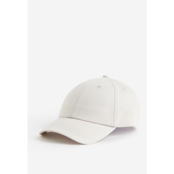 H&M Bawełniana czapka z daszkiem - 0710695040 Jasny szarobeżowy