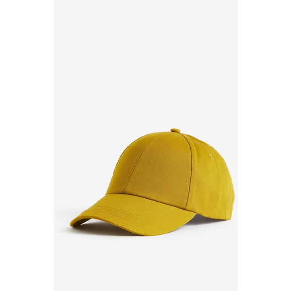 H&M Bawełniana czapka z daszkiem - 1062001004 Musztardowożółty