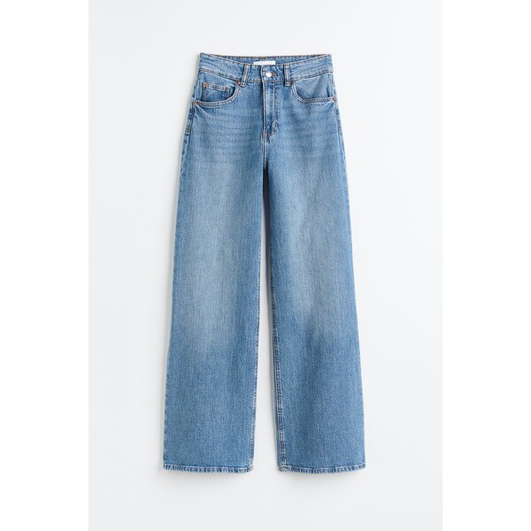 H&M Wide High Jeans - 1045459031 Niebieski denim