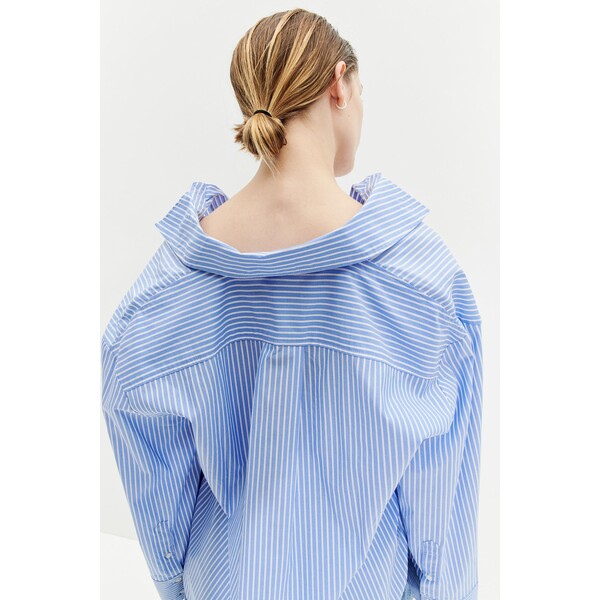 H&M Bawełniana koszula oversize - Długi rękaw - Normalna długość - -ONA 1207640003 Niebieski/Paski