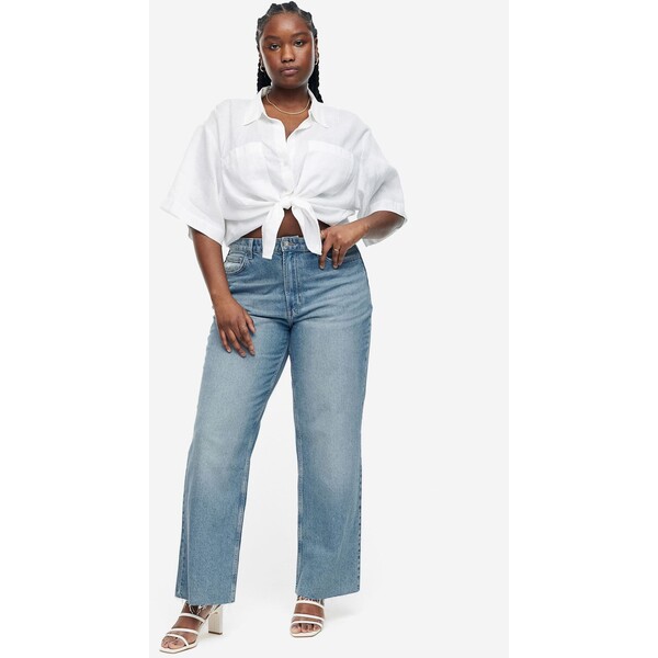 H&M Curvy Fit Wide Ultra High Jeans - 1084436001 Niebieski denim