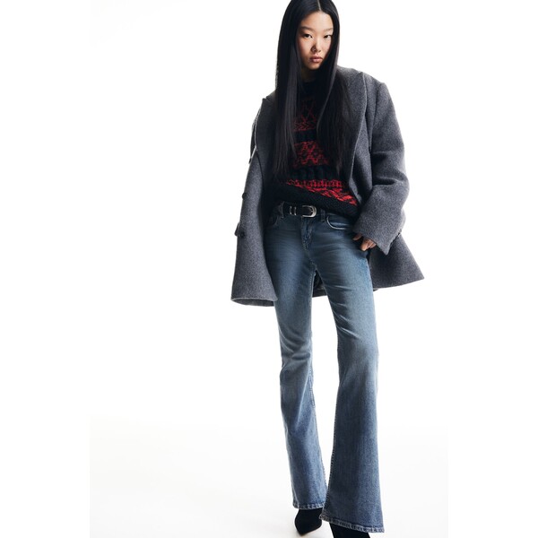 H&M Flared Low Jeans - 1186485004 Niebieski denim