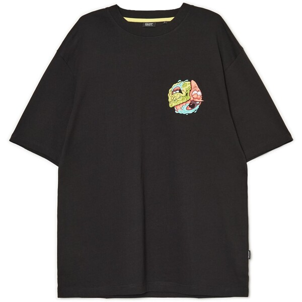 Cropp Czarna koszulka z nadrukiem SpongeBob 4889W-99X