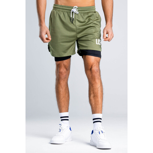 Make Us Strong Szorty Camp David khaki