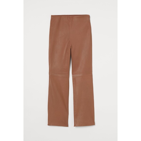 H&M Skórzane spodnie do kostki - 0931970001 Brązowy