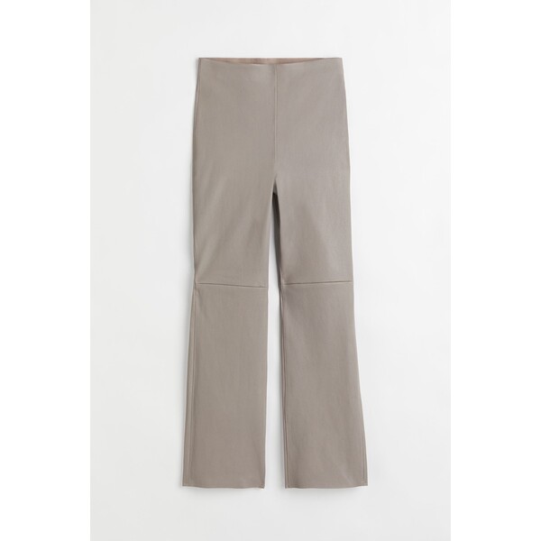 H&M Skórzane spodnie do kostki - 0931970001 Szarobeżowy