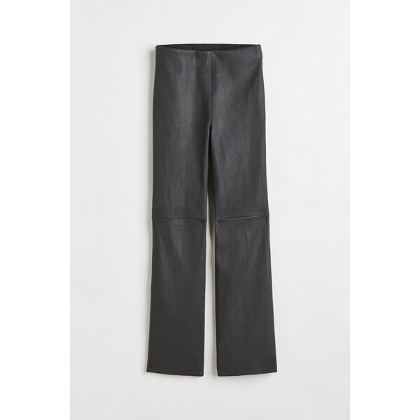H&M Skórzane spodnie do kostki - 0931970001 Ciemnoszary