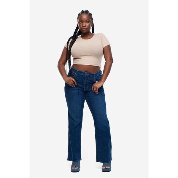 H&M Curvy Fit Bootcut High Jeans - 1185378002 Ciemnoniebieski denim