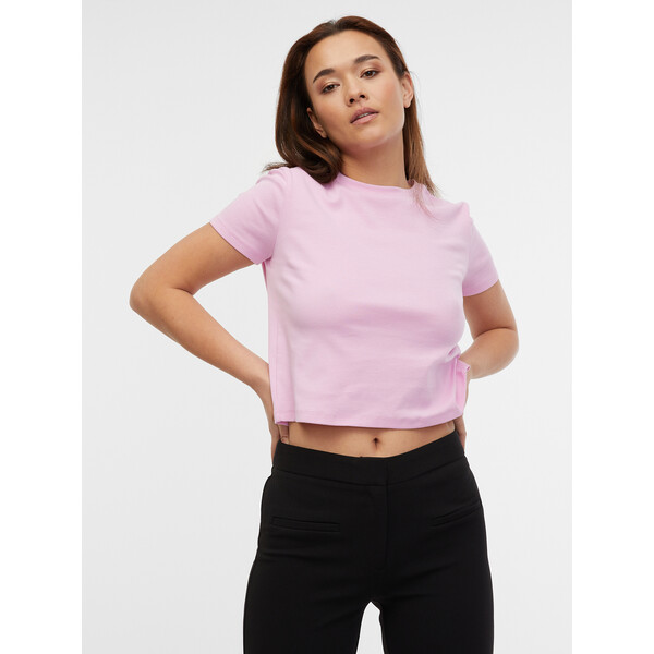 Orsay Różowa krótka koszulka damska 1000134X3209