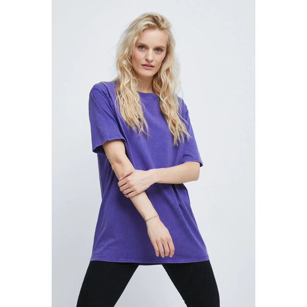 Medicine T-shirt bawełniany gładki fioletowy