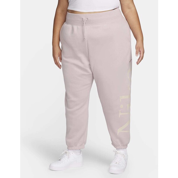 Damskie spodnie dresowe o kroju oversize z logo (duże rozmiary) Nike Sportswear Phoenix Fleece FN2554-019