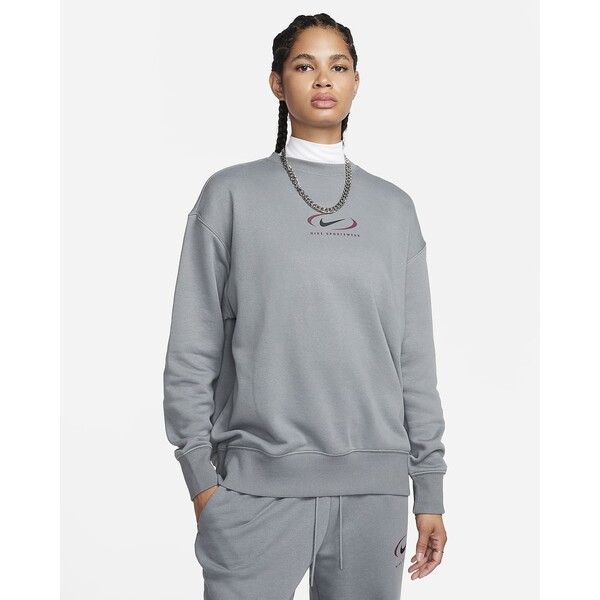 Damska bluza dresowa z półokrągłym dekoltem o kroju oversize Nike Sportswear Phoenix Fleece FQ8815-084