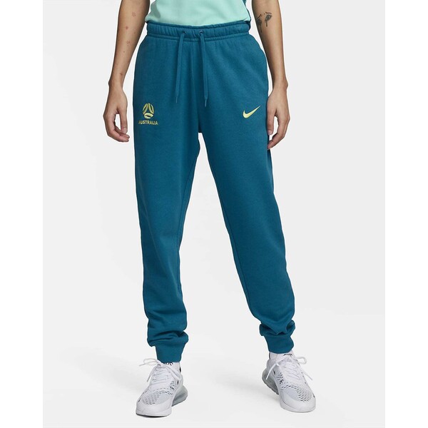 Damskie spodnie piłkarskie ze średnim stanem Nike Australia Club Fleece DV2073-301