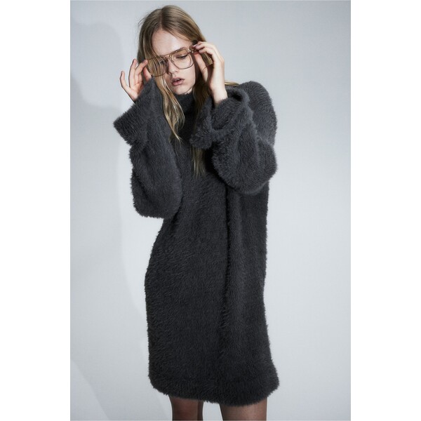 H&M Puszysty sweter oversize - 1204955003 Ciemnoszary