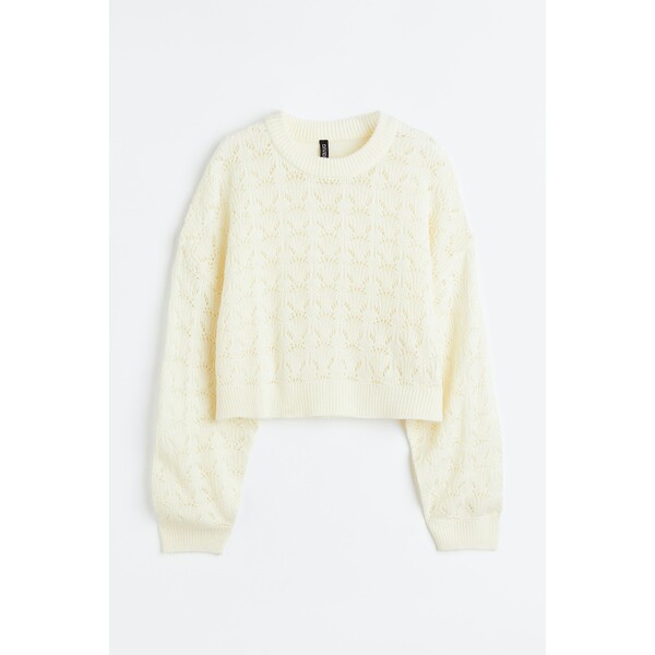 H&M Ażurowy sweter - 1130335001 Kremowy