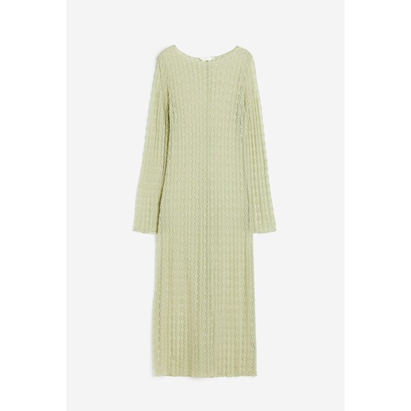 H&M Koronkowa sukienka - Okrągły dekolt - Długi rękaw - 1171201008 Jasnozielony