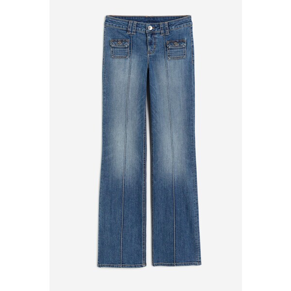 H&M Flared Low Cargo Jeans - 1155896001 Niebieski denim