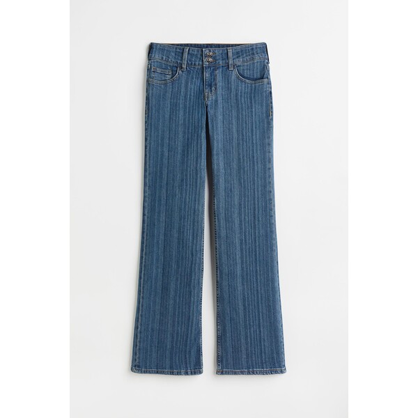H&M Flared Low Jeans - 1095905002 Niebieski denim/Paski
