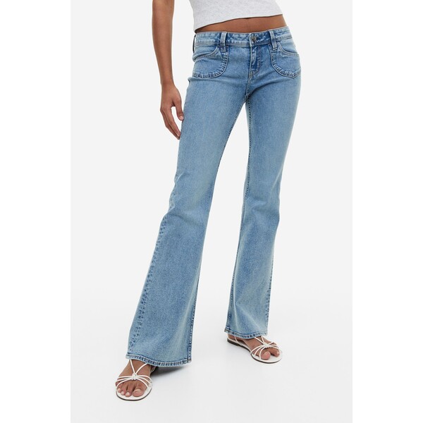 H&M Flared Low Jeans - 1095905005 Jasnoniebieski denim
