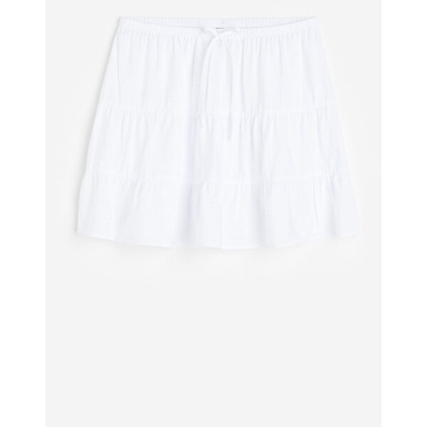 H&M Falbaniasta spódnica mini - Normalna talia - Krótka - 1158892003 Biały