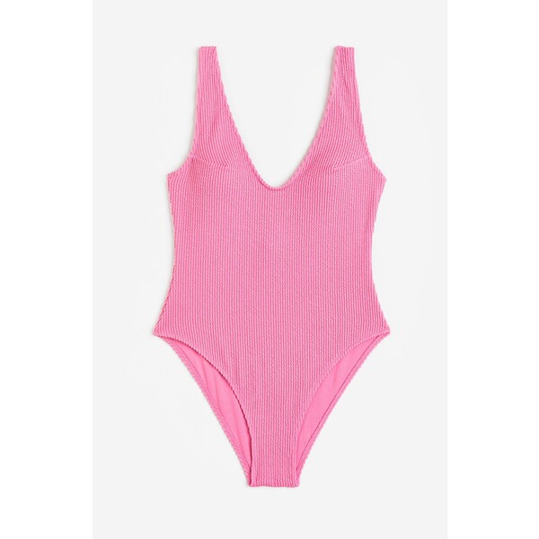 H&M Kostium kąpielowy High Leg - Bardzo głęboki dekolt - Bez rękawów - 1051627001 Różowy