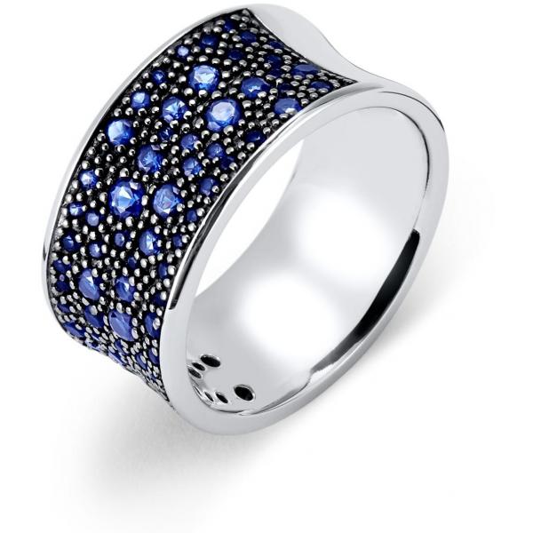 Tchibo Srebrny pierścionek, niebieskie cyrkonie 400068323