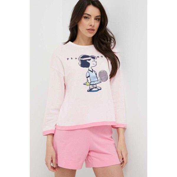 United Colors of Benetton t-shirt piżamowy bawełniany x Peanuts 30963M05F
