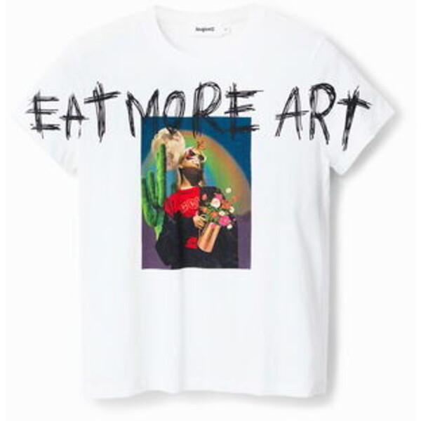 Desigual Koszulka arty „Eat More Art” 22WWTK191000