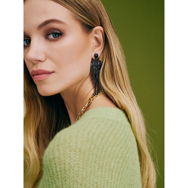 Taranko Długie kolczyki zdobione cyrkoniami i szkłem R3KL120