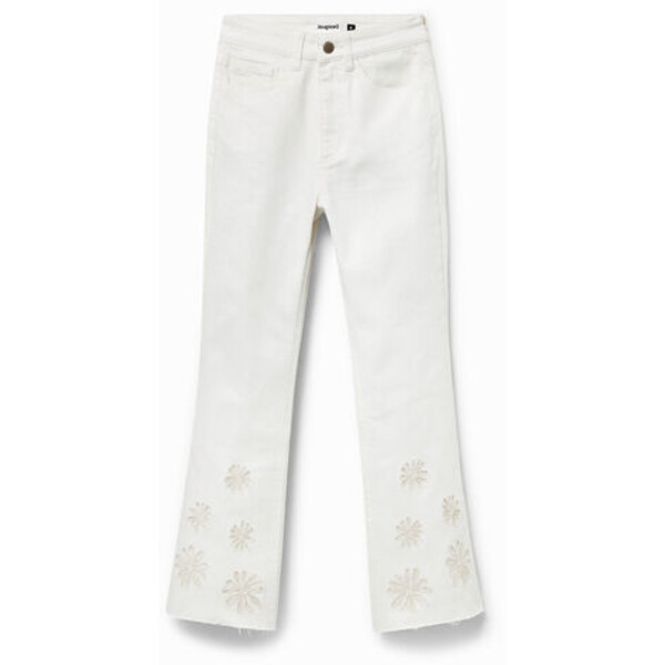 Desigual Spodnie jeansowe Flare cropped 22SWDD251000