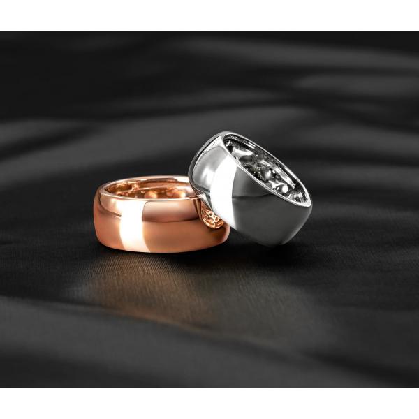 Tchibo Srebrny pierścionek, pozłacany różowym złotem 400069218