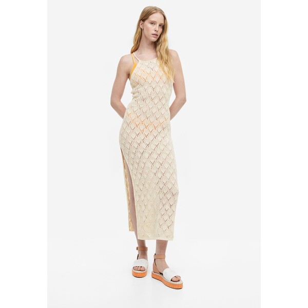 H&M Plażowa sukienka o wyglądzie szydełkowej robótki - 1179448001 Jasnobeżowy